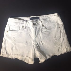 Juicy Jean Couture White Distressed Shorts